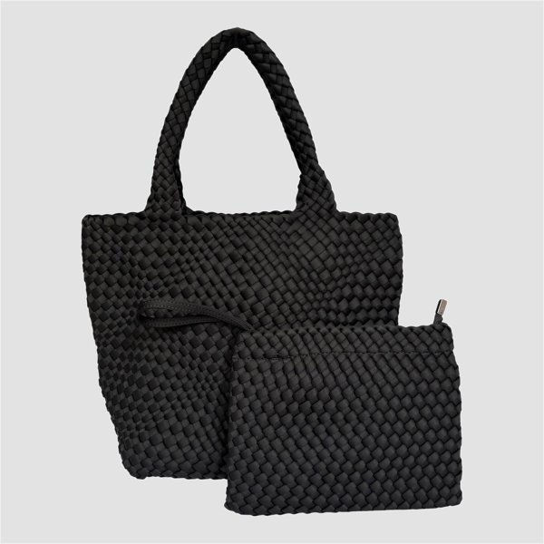 画像2: バッグ Pouch Set Cowhide Woven Tote (2)