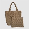 画像4: バッグ Pouch Set Cowhide Woven Tote (4)