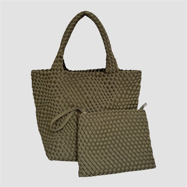 画像6: バッグ Pouch Set Cowhide Woven Tote (6)