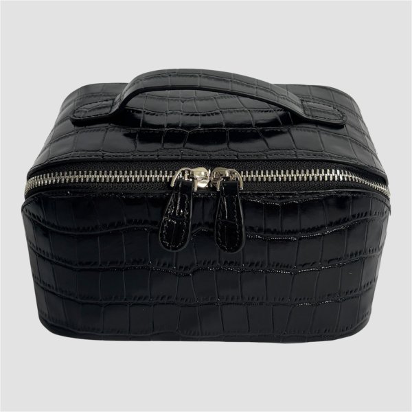 画像3: Croco Leather Vanity Bag (3)