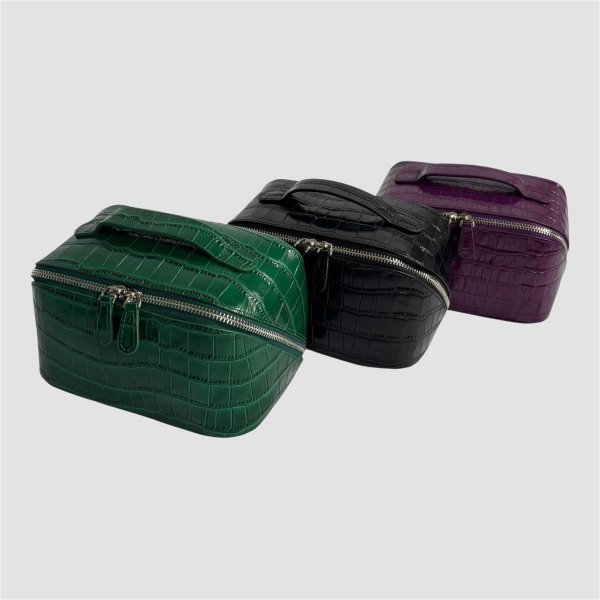 画像7: Croco Leather Vanity Bag (7)