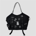 画像1: Stripe Handle Patch Mesh Tote (1)