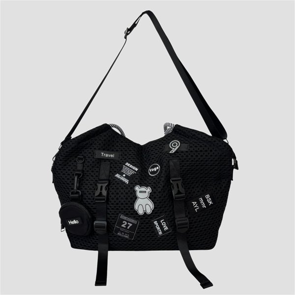 画像5: Stripe Handle Patch Mesh Tote (5)