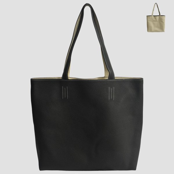 画像1: バッグ Cowhide Reversible Leather Tote (1)