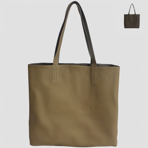 画像4: バッグ Cowhide Reversible Leather Tote (4)