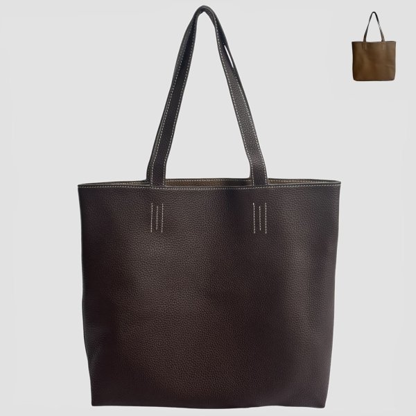 画像5: バッグ Cowhide Reversible Leather Tote (5)