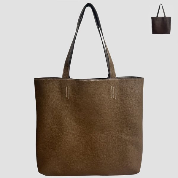 画像6: バッグ Cowhide Reversible Leather Tote (6)