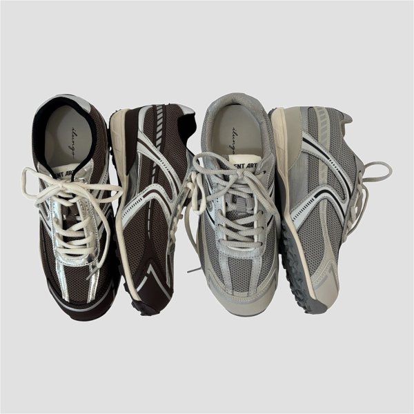 画像10: [ilungo]Metallic Line Mesh Sneakers (10)